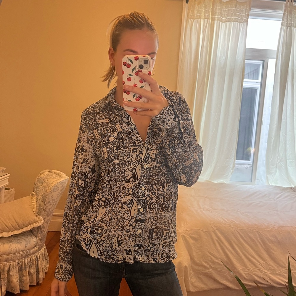 Silk Button Up Blouse